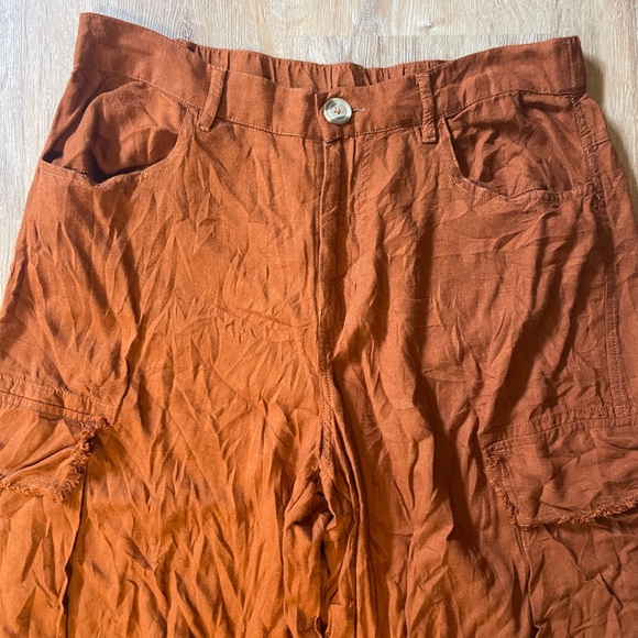 NWT Urban Outfitters Alexa Linen Cargo Pant - Picture 9 of 15